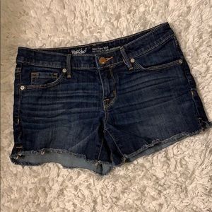 Mid Rise Denim Midi Shorts